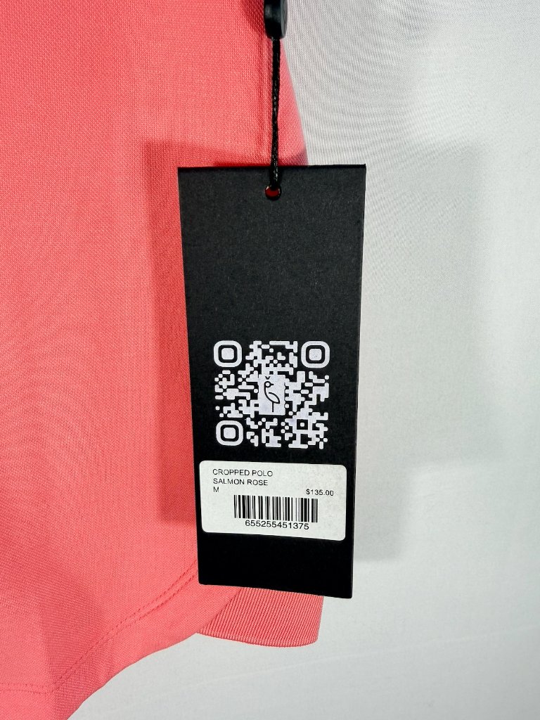 A Putnam Butter Soft Classic Sleeveless Cropped Polo Salmon Rose Pink Medium Nwt — image 6 of 7